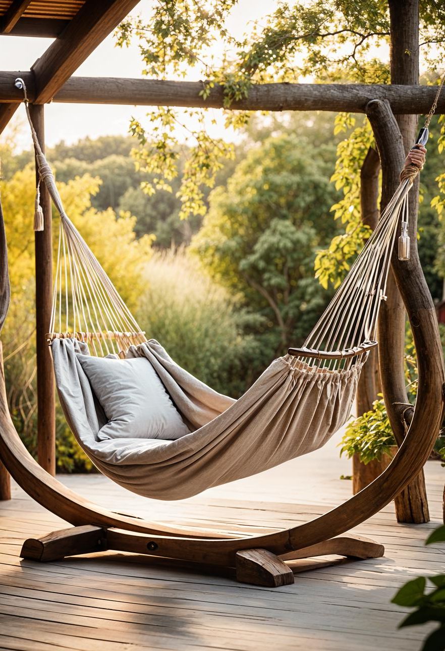 12. DIY Driftwood Hammock Stand