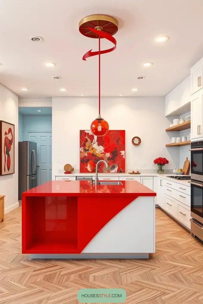 5 Minimalist Kitchens with a Red Accent - photo 2
