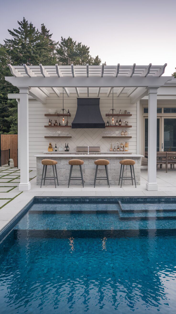Backyard Pools with Swim-Up Bars