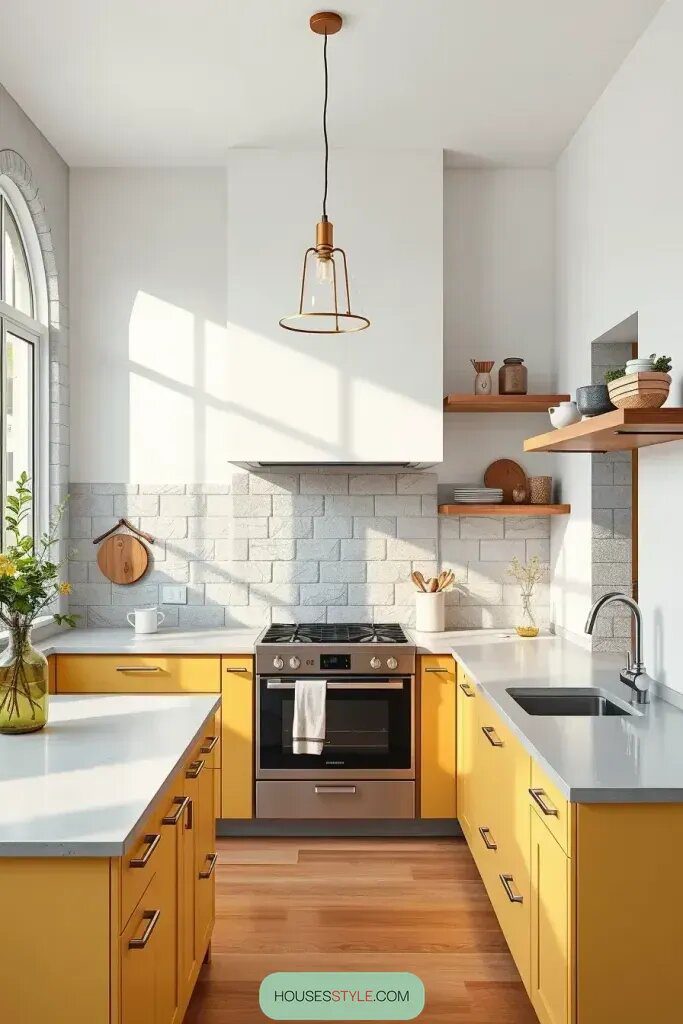 Serene Style With Soft Yellow Cabinets - photo 2