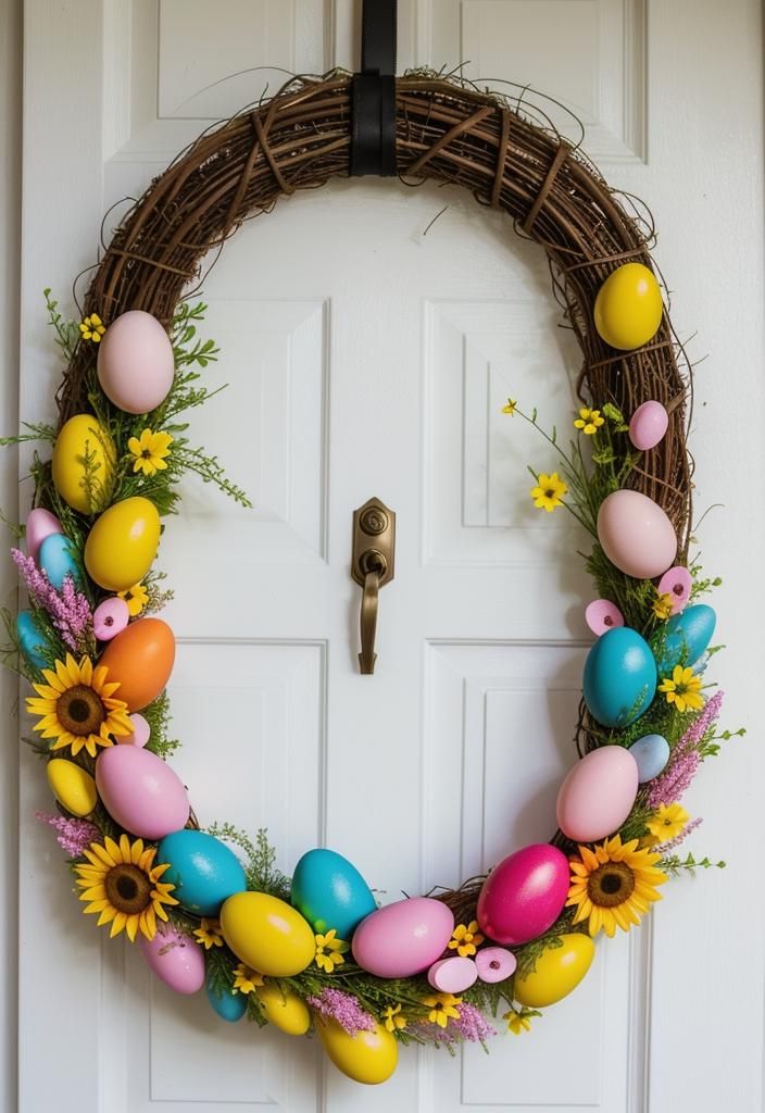 5. Egg Carton Easter Wreath