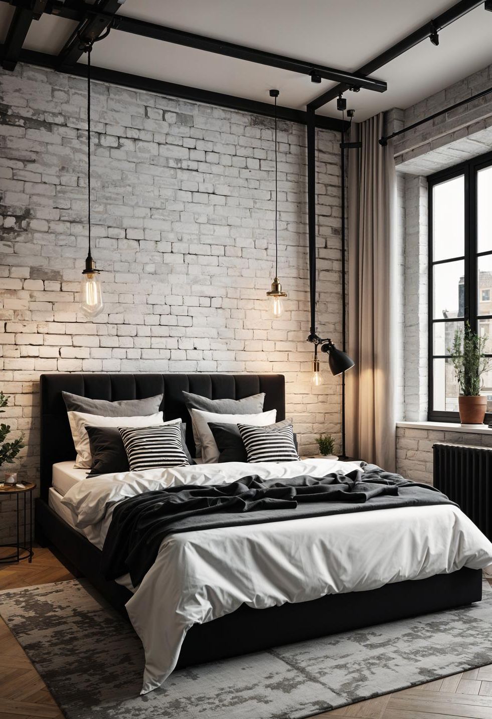 22. Exposed Brick Bedroom Style - photo 2