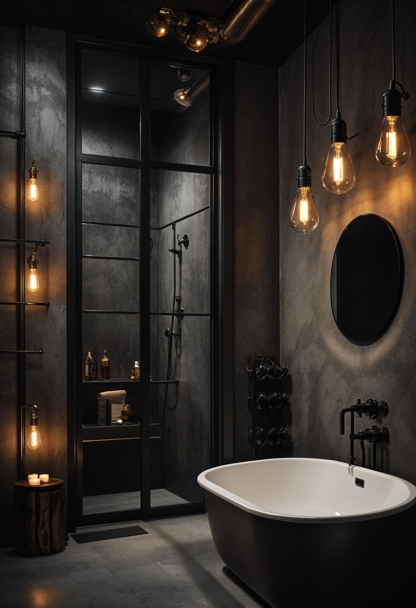 2. Twilight Industrial Bathroom Retreat - photo 3