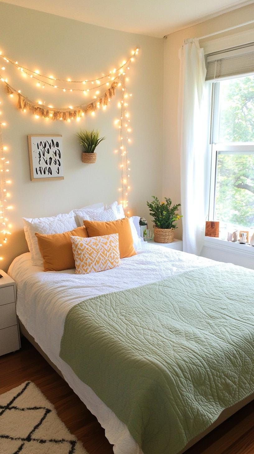 7. Sage green bedspread for dorm-style calm - photo 2