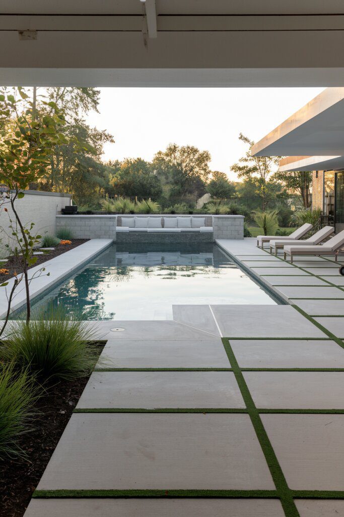 Sleek Concrete Decks for Inground Pools