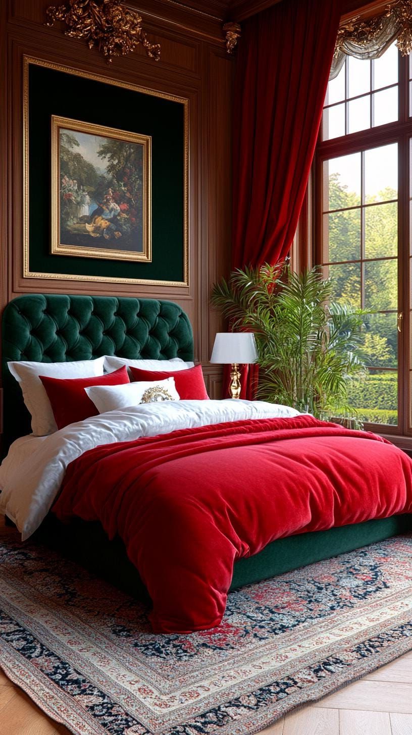 20. Moody velvet bedding against dark wall paint - photo 3