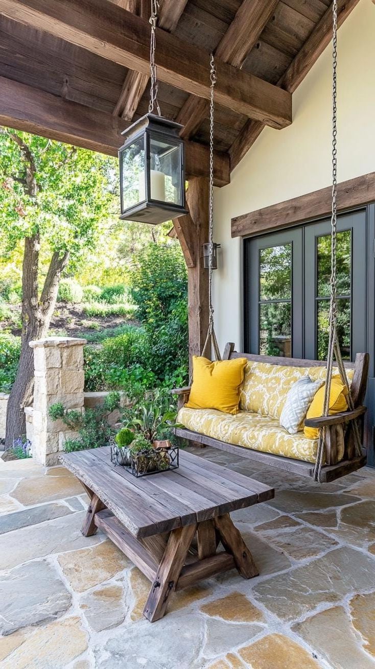 22. Barnyard-Style Patio with a Swinging Chair - photo 2