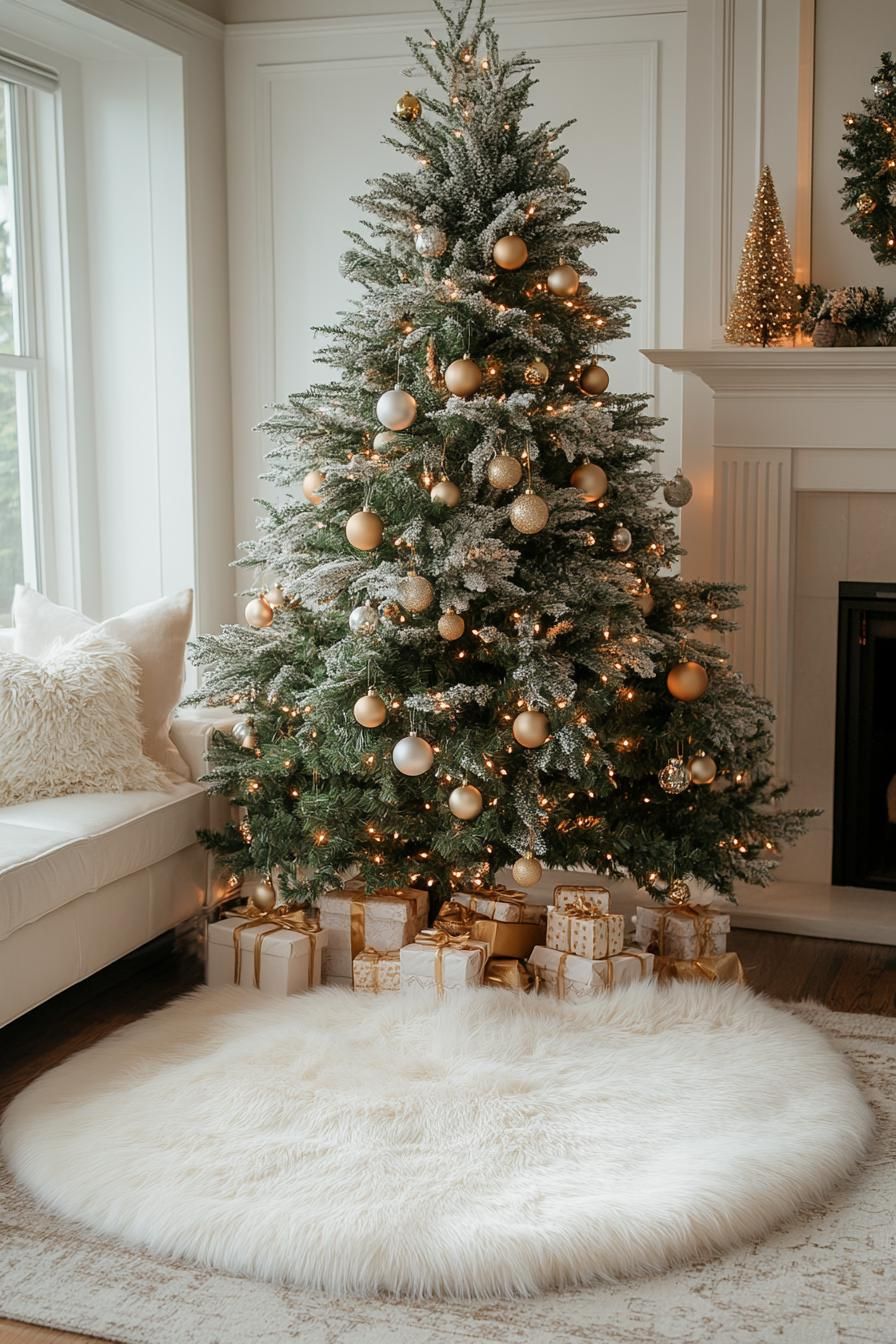 5. Plush Faux Fur Tree Skirt Ideas