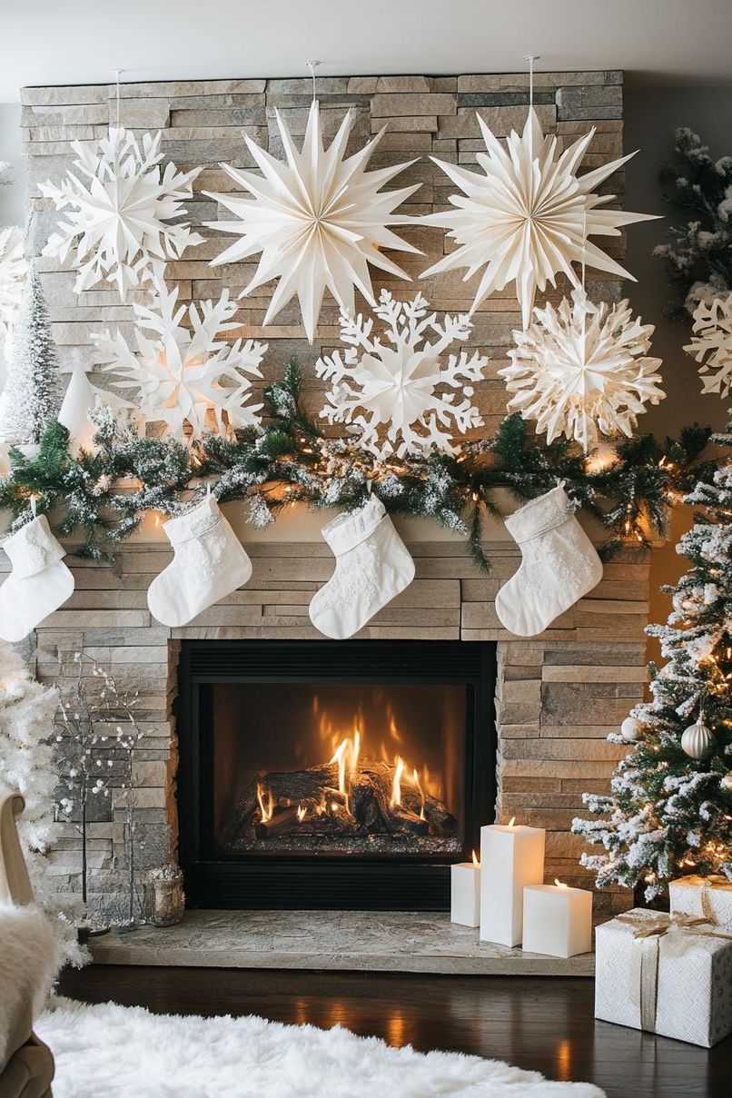 14. Snowflake Accents for Mantle Magic