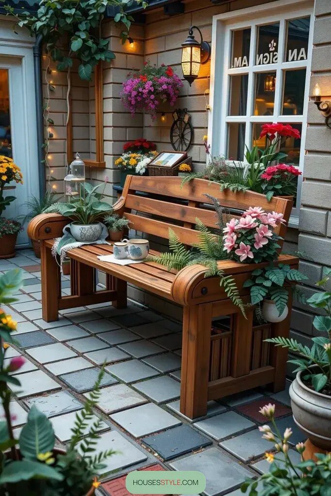 Garden Benches with Built-In Planter Boxes - photo 2
