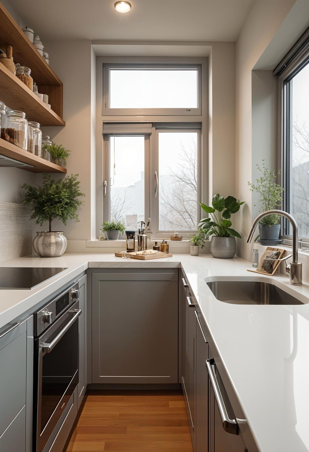 15. Fit a Corner Sink Into Small Kitchens