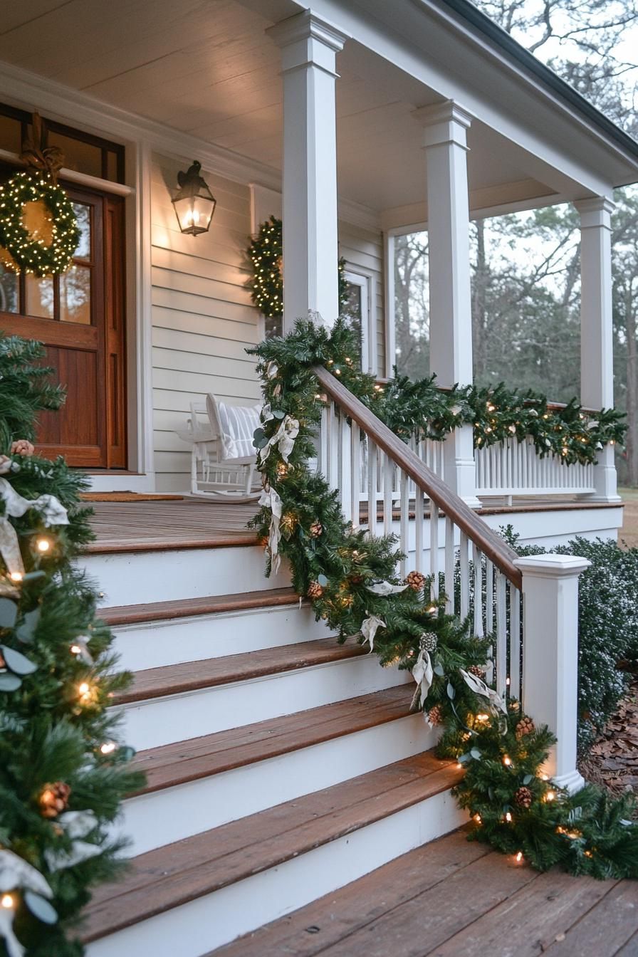 12. Garland Swags for Porch Railings