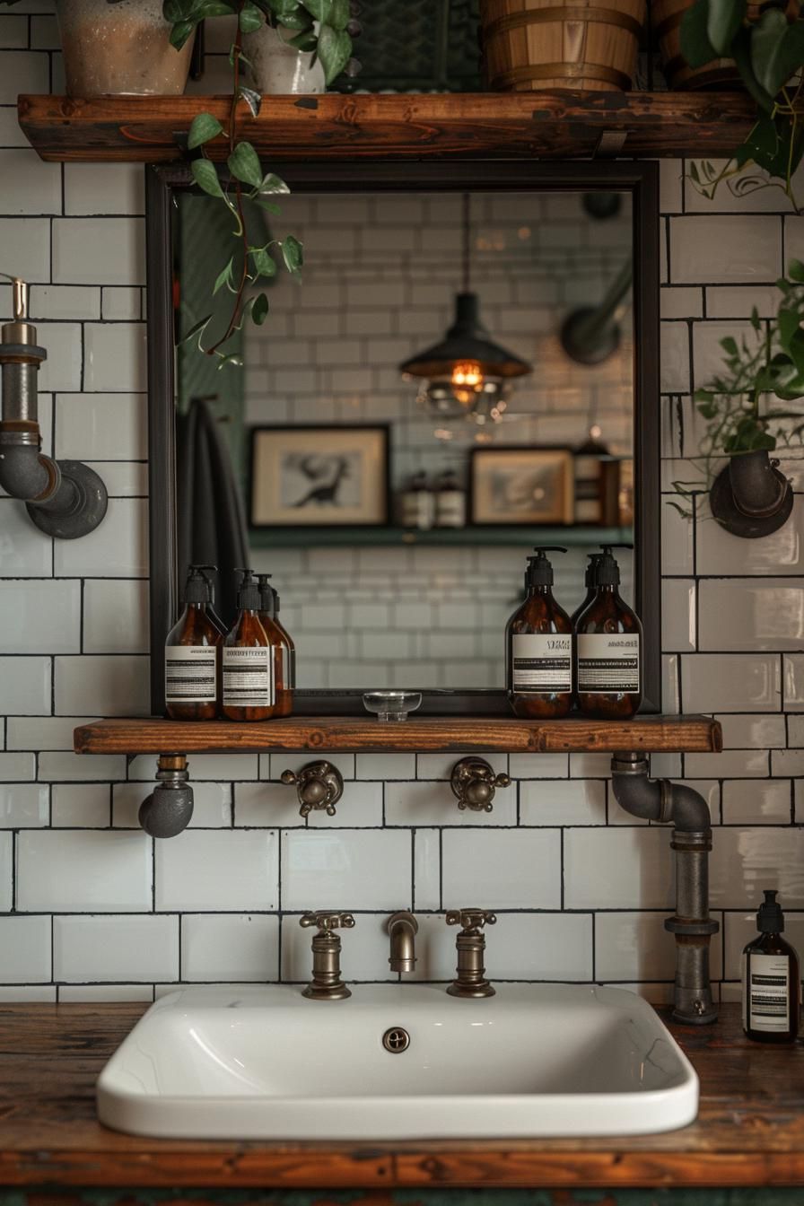 14. Industrial Style Bathroom Shelving