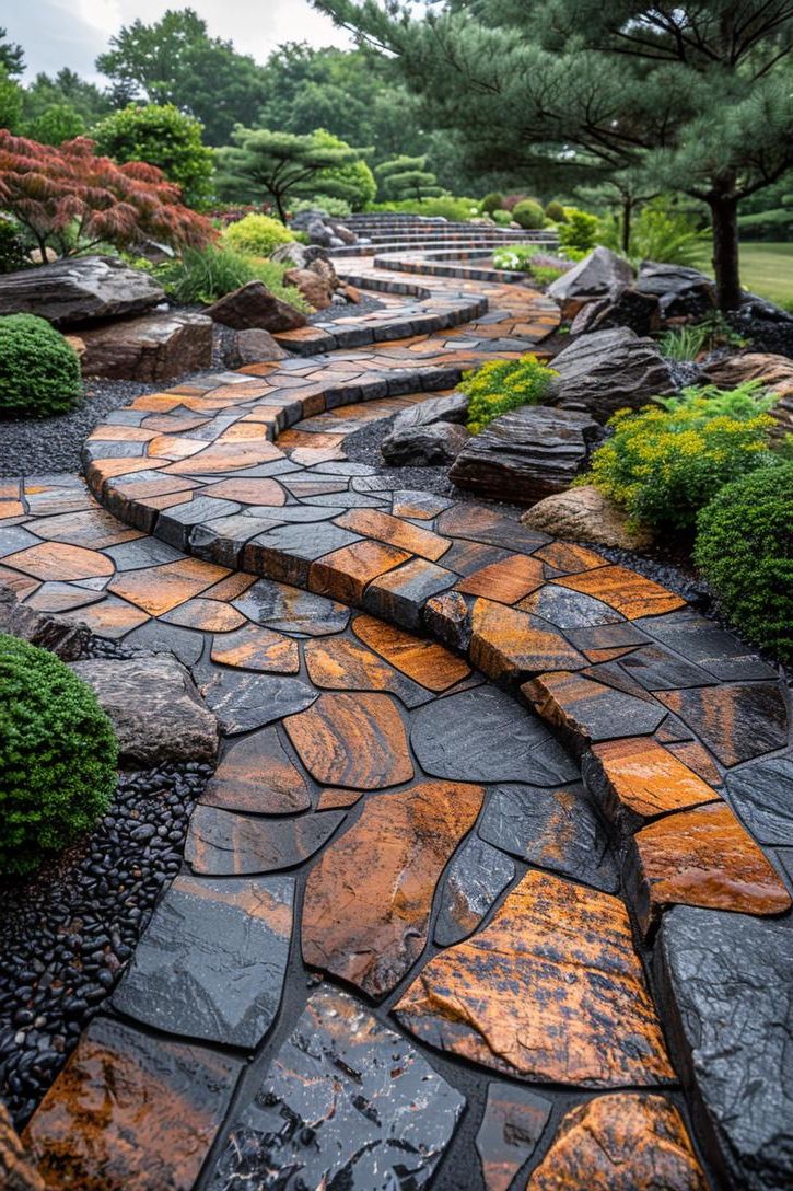 5. Creative Asymmetrical Paver Patterns