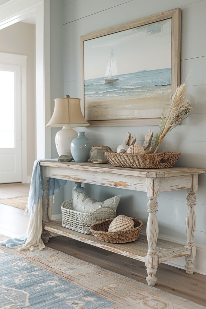 4. Coastal Boho Entry with Seaside Calm