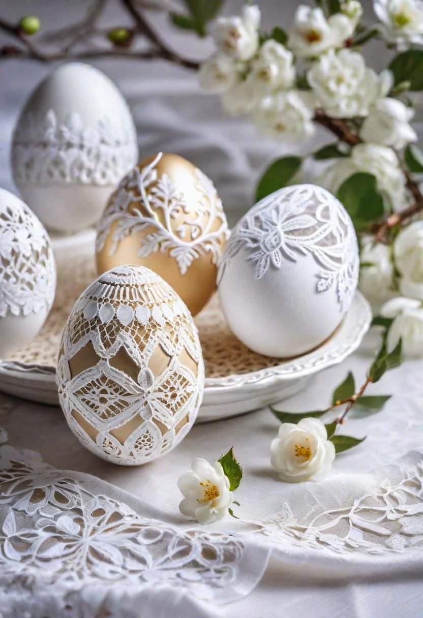 10. Victorian Lace Egg Ornaments - photo 2