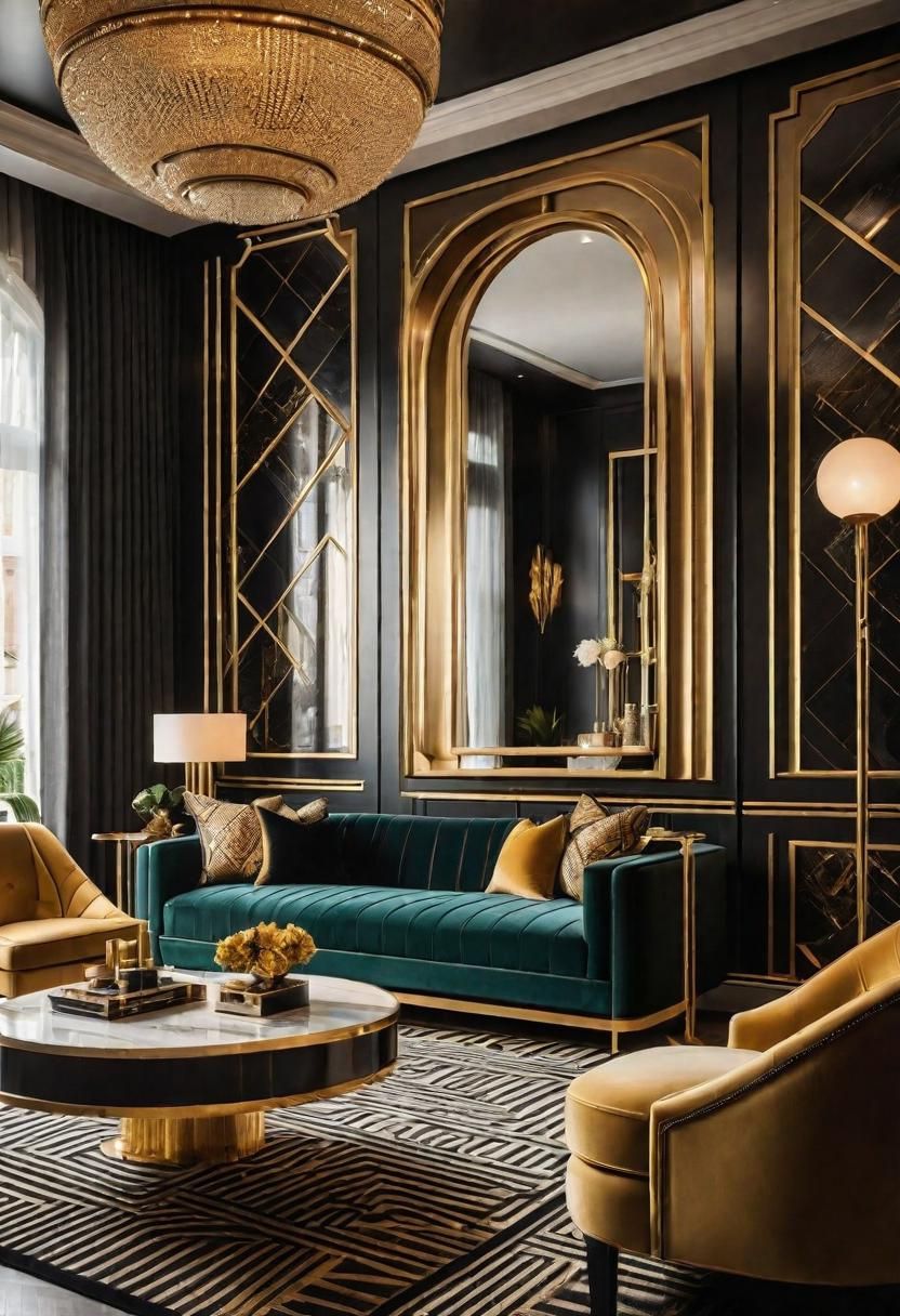 5. Modern Art Deco Living Room