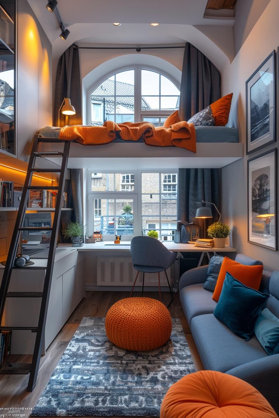 3. Space-Saving Loft Bed Study Area