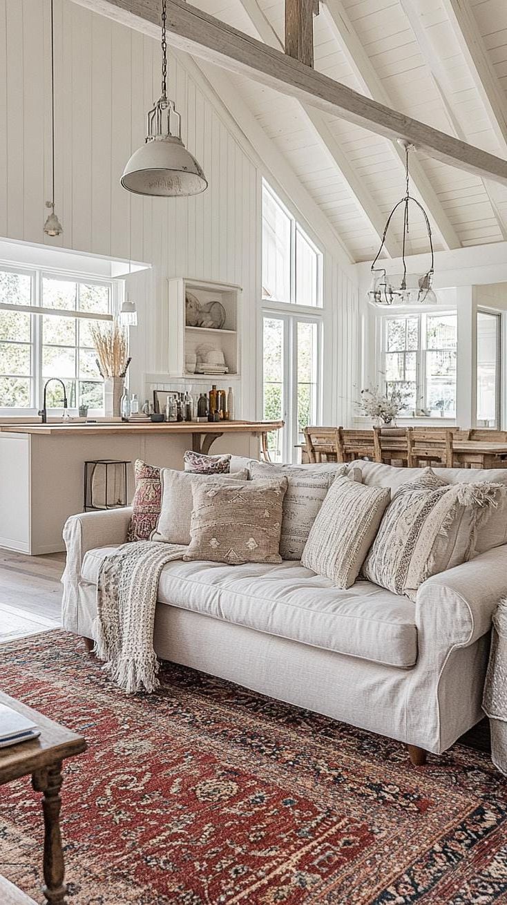 8. Vintage Patterns Paired with Solid Neutral Cushions - photo 2