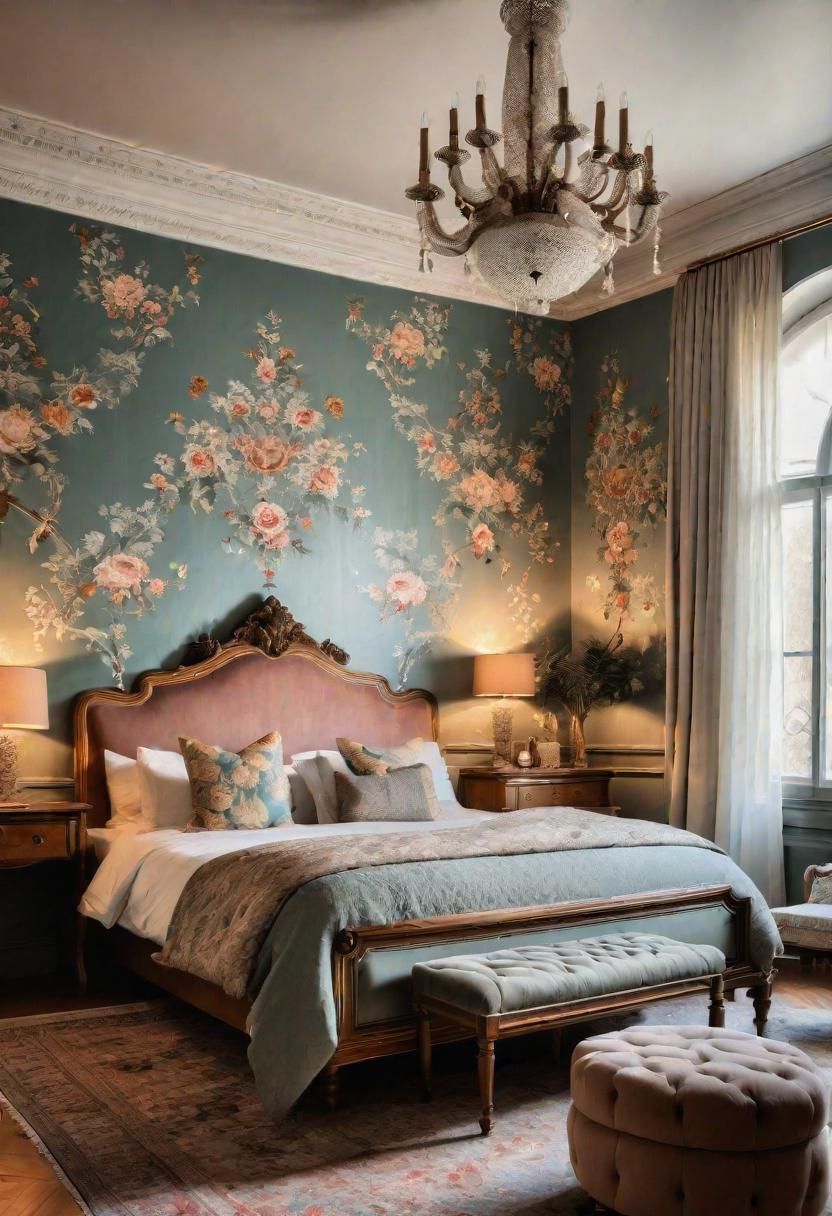 3. Retro-Style Vintage Wallpaper Wall