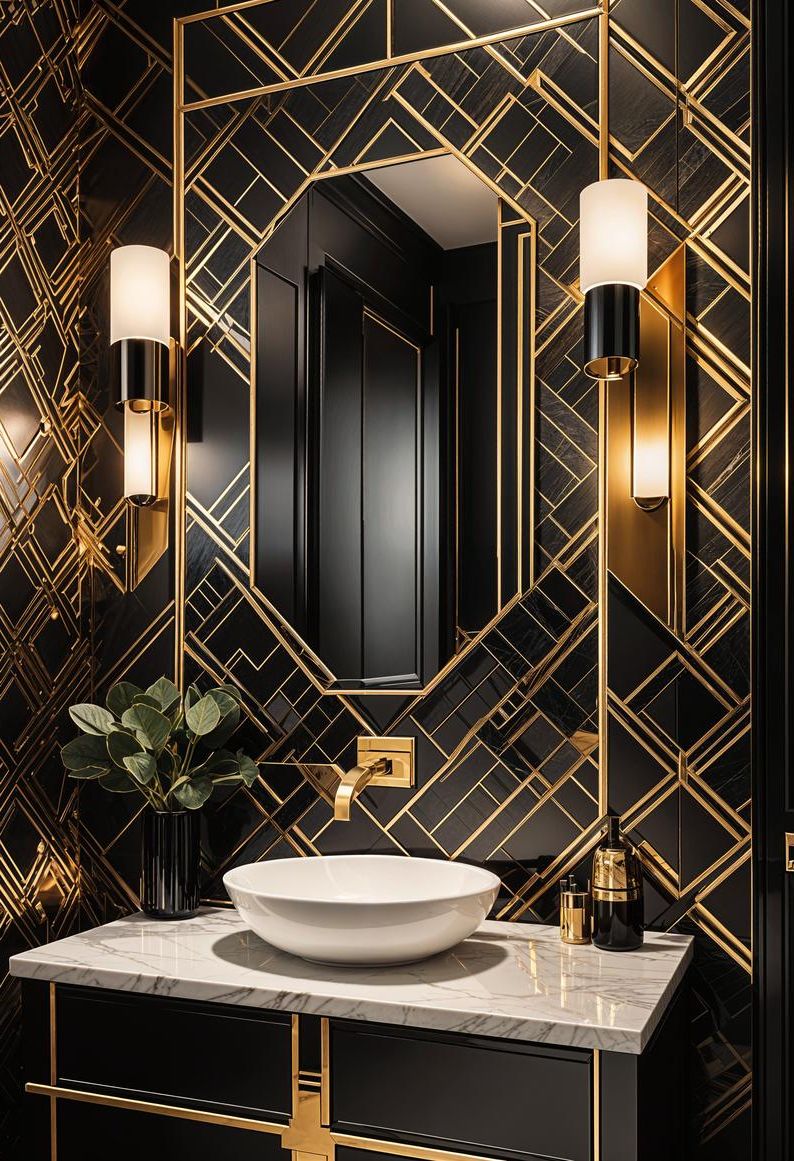 9. Art Deco Powder Room Ideas