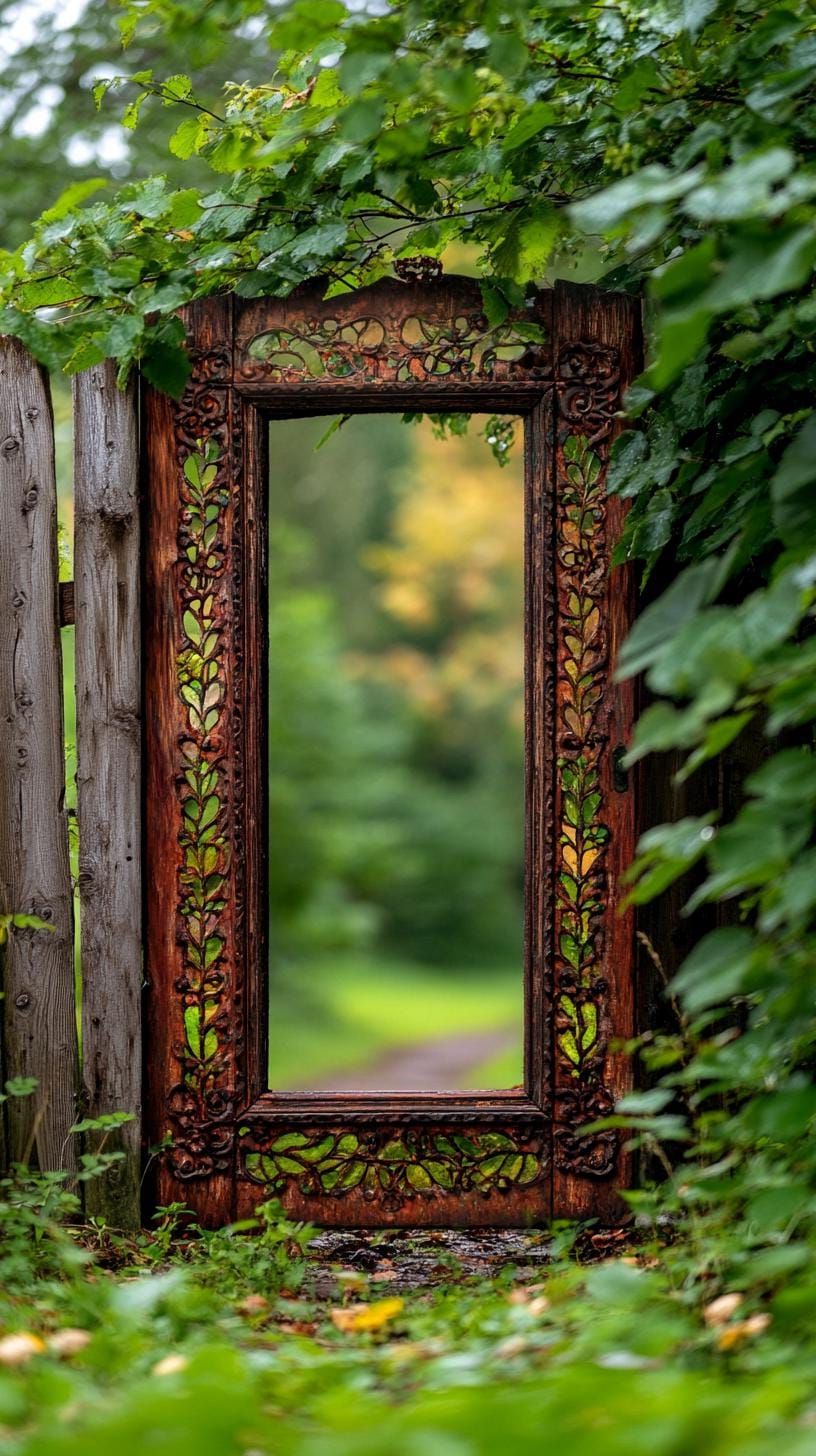 37. A Curious Mirror Propped Against the Fence - photo 3