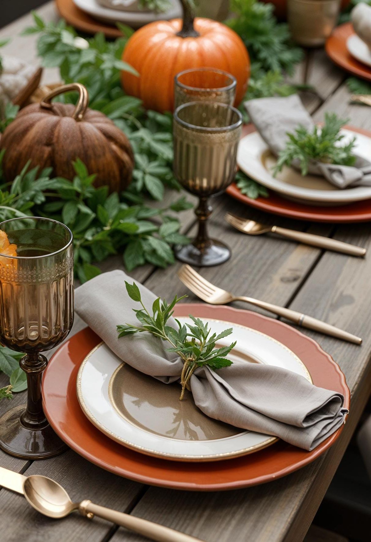 20. Terracotta Plates With Fresh Herb Place Cards - photo 3
