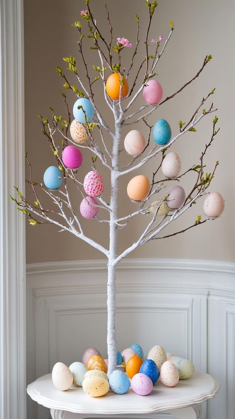 13. Minimalist Easter Tree With Painted Eggs - photo 2