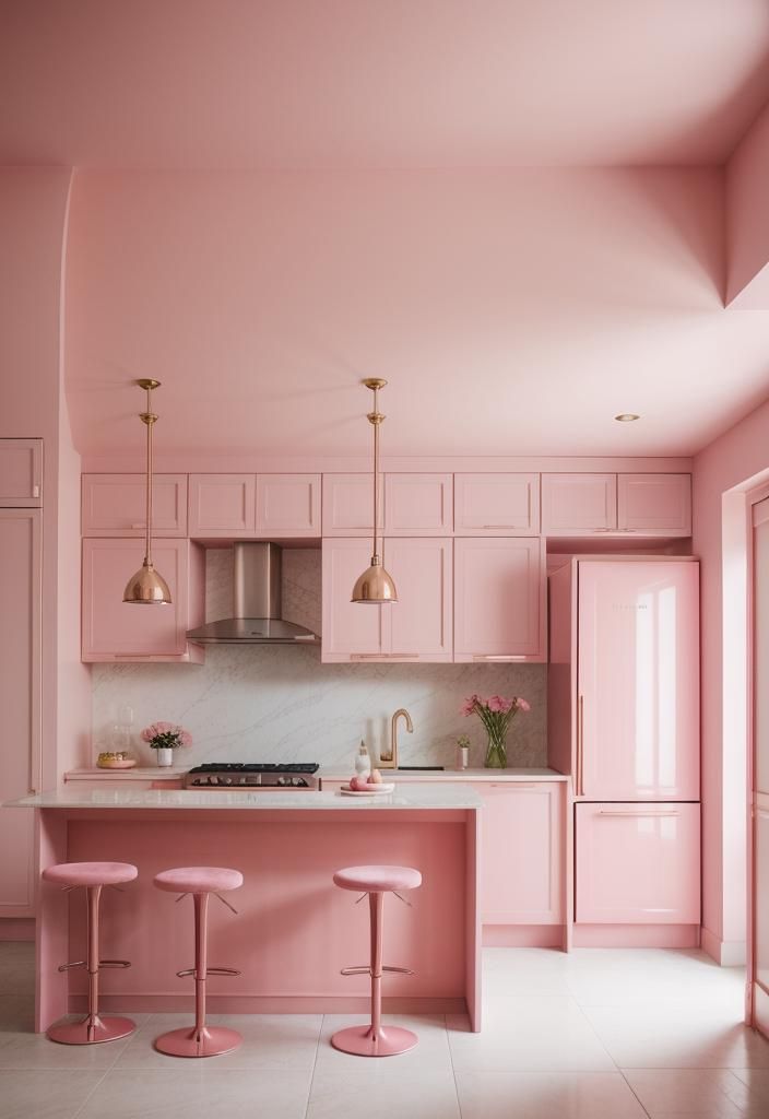 7. Velvet Bar Stools in Pink