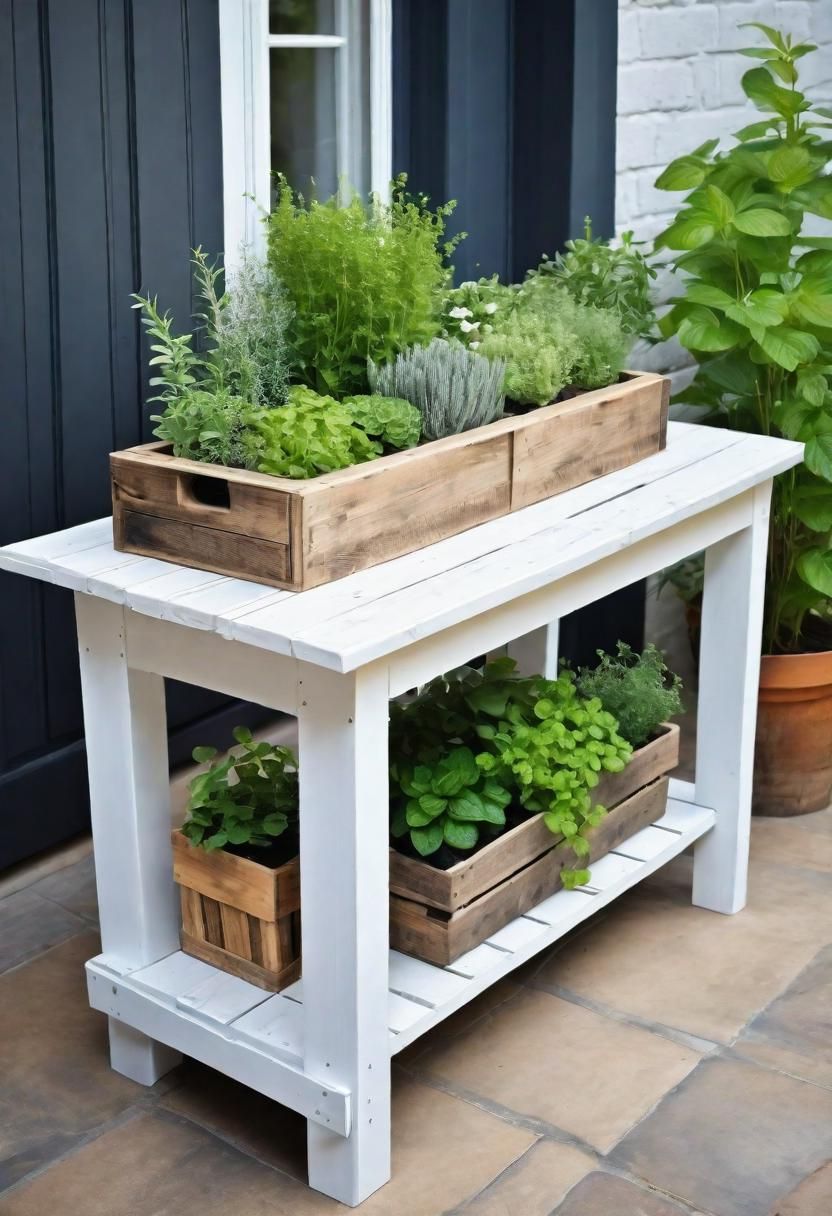 24. Pallet Herb Garden Table