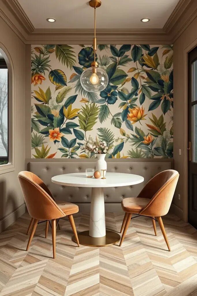Fun Wallpaper to Brighten a Small Dining Space