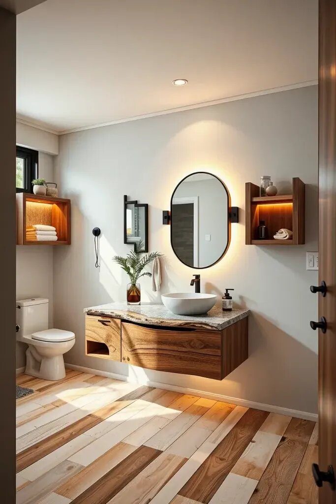 Boat-Shaped Rustic Wall Mirrors