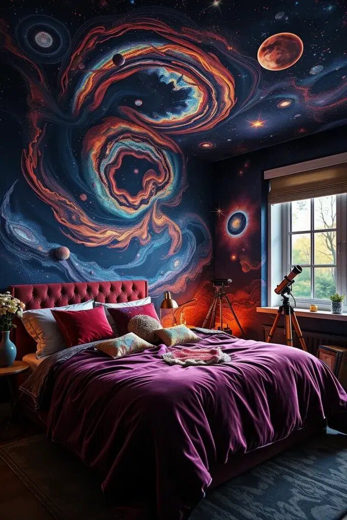 How to Paint a Galaxy Wall Mural