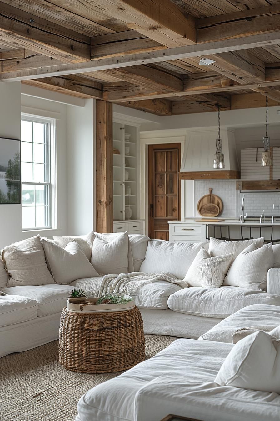 3. Coastal Living Room Linen Sofas - photo 2