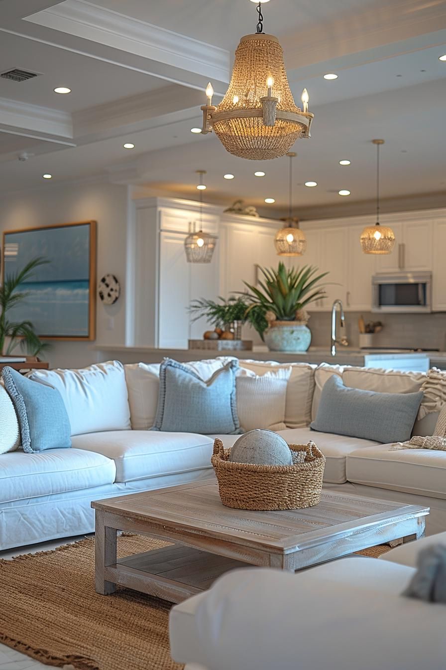 8. Seaside Chandelier Styling Ideas