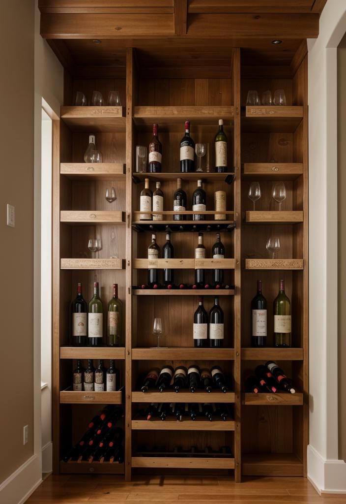 16. Ladder-Style Vertical Wine Rack
