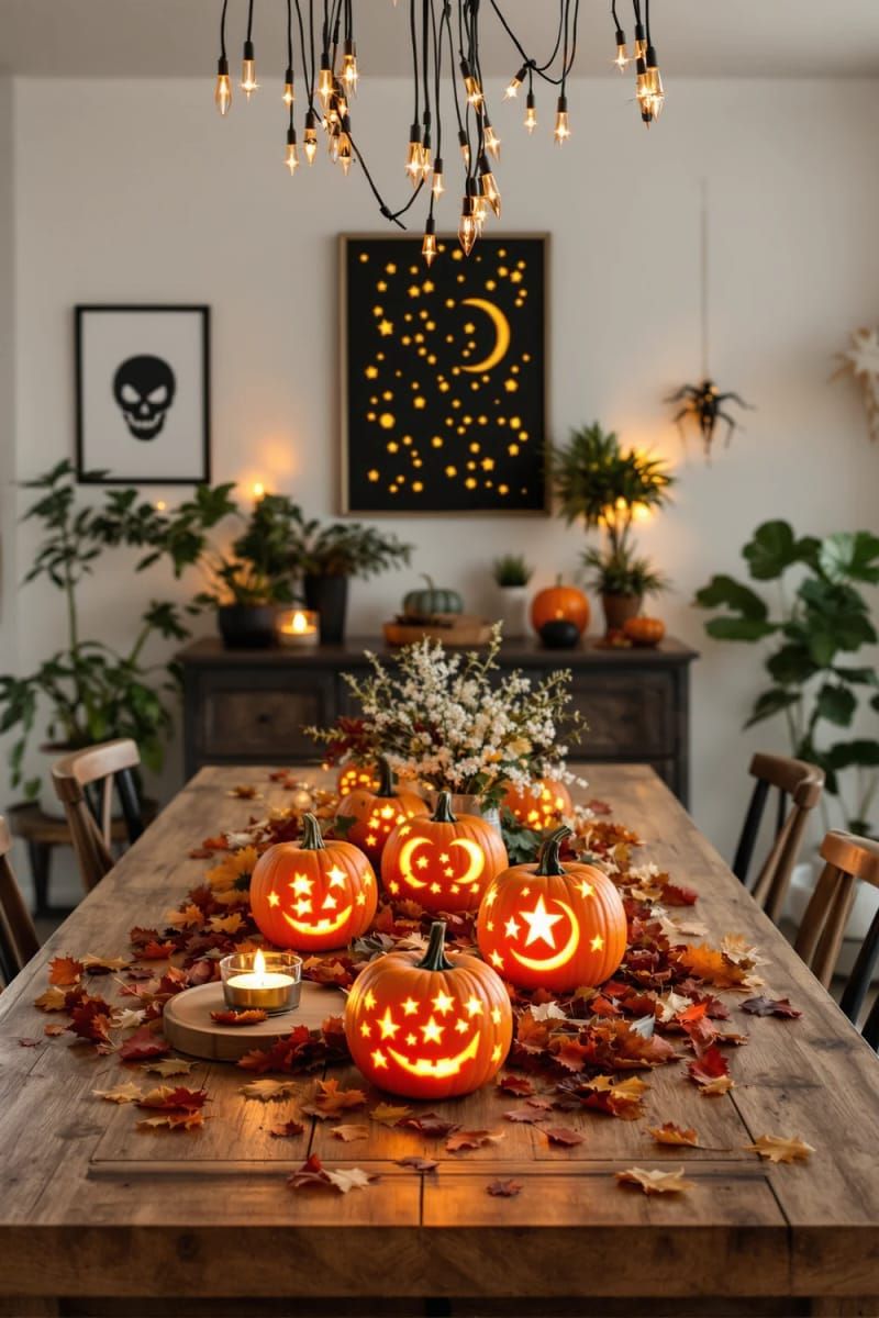 12. Jack-o'-Lanterns Carved with Star Patterns - photo 2