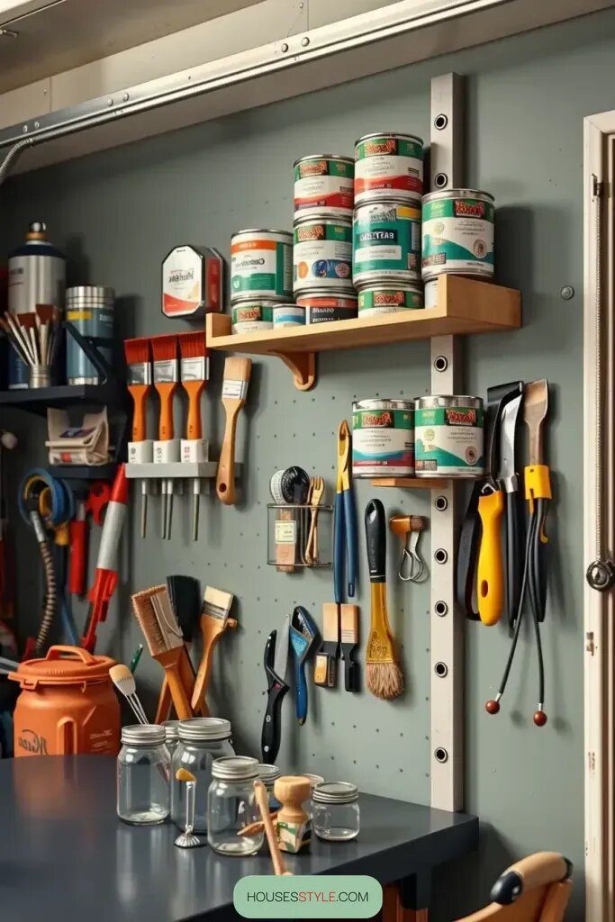 Set Up a Paint Supply Shelf with Brush Holders - photo 2