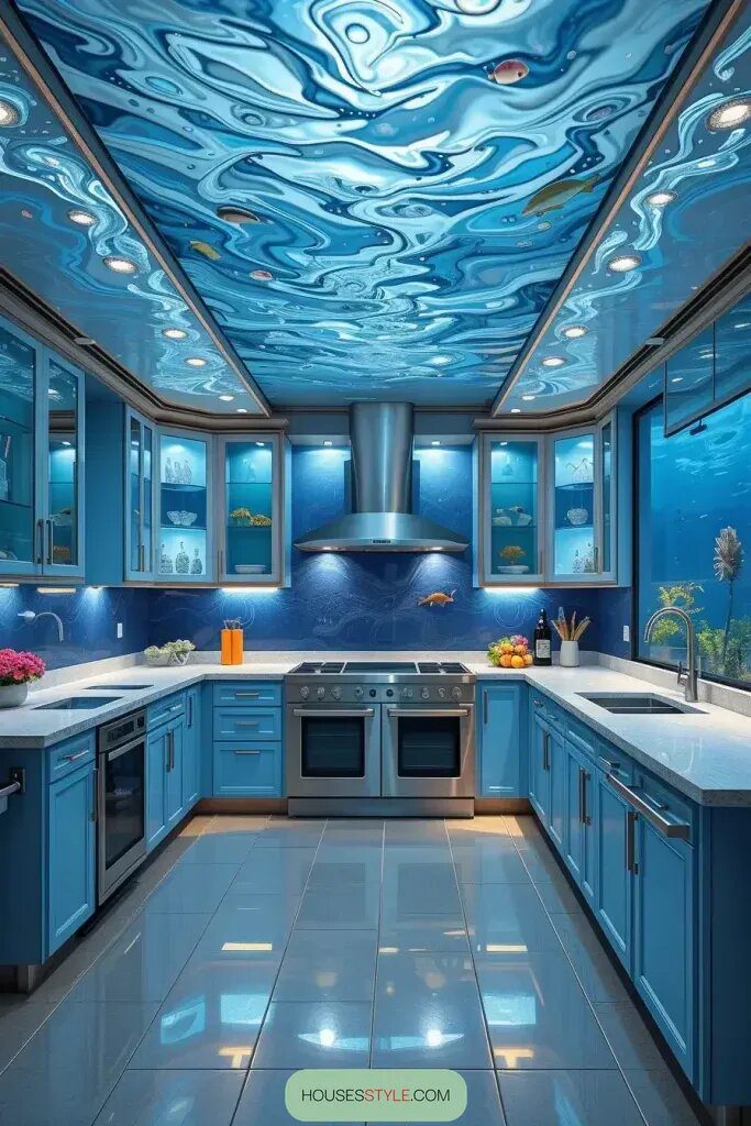 Underwater-Themed Kitchens With Glass Ceilings