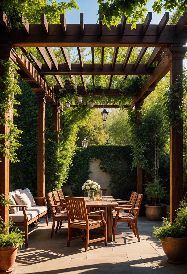 2. Redwood Pergola Patio Upgrade