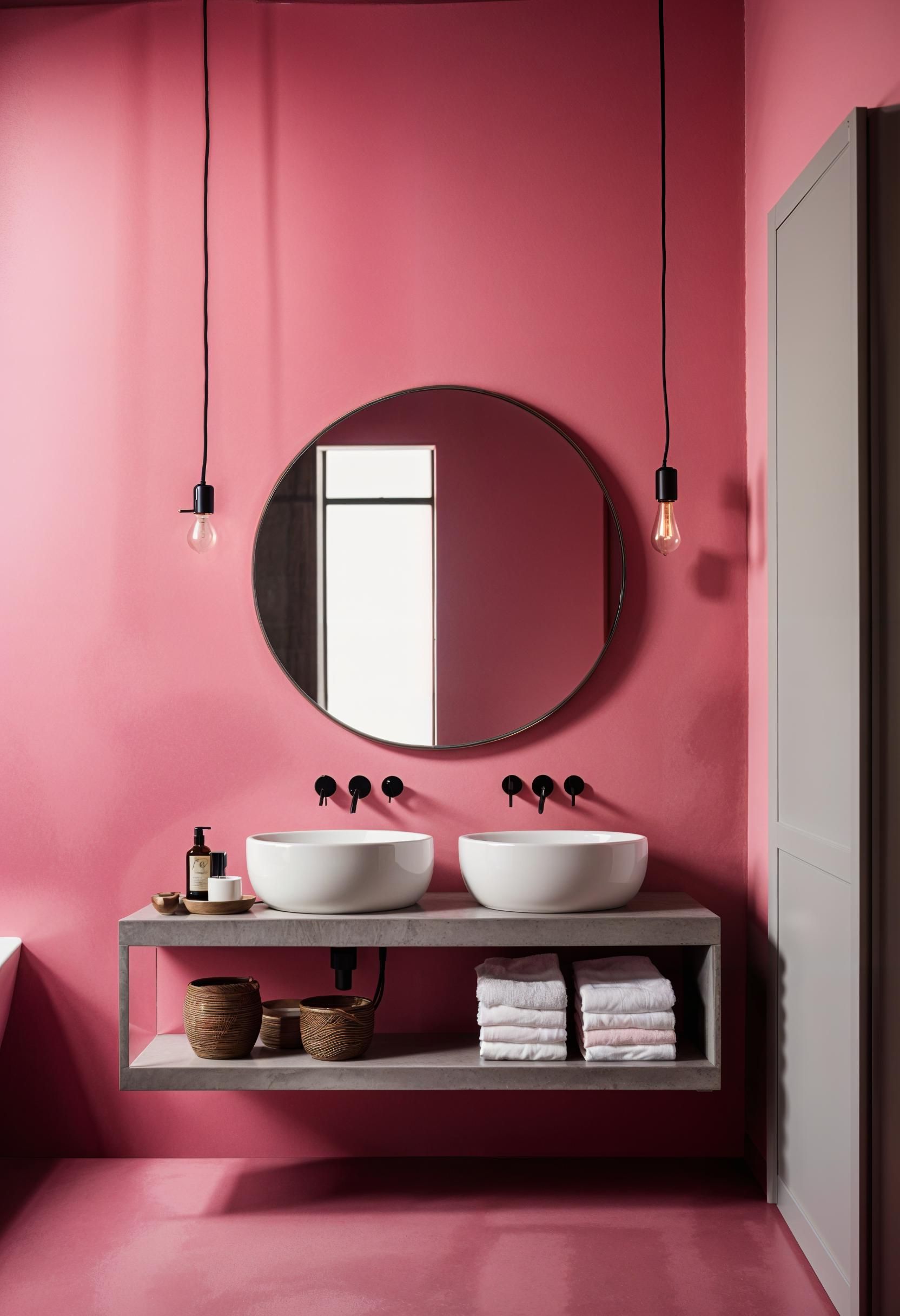 9. Industrial Style with Matte Pink Finishes
