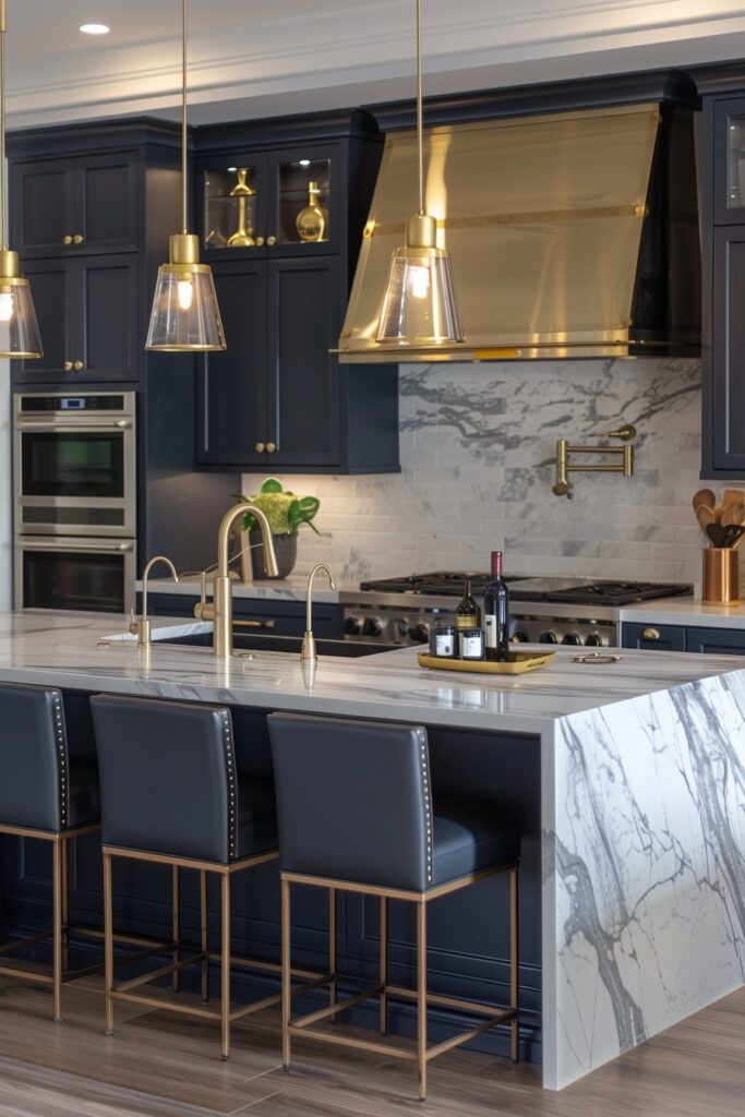 3. Gold Accent Kitchens Full of Glamour