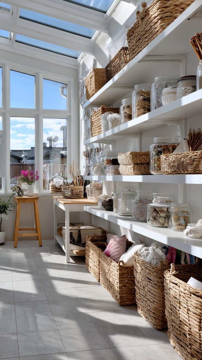 18. Sunny Craft Studio With Tall Storage Shelves - photo 2