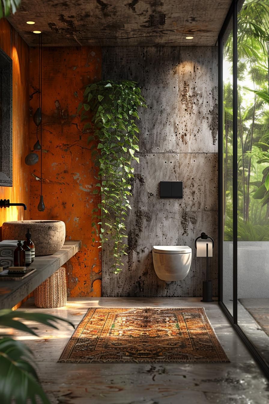 15. Concrete Finishes With Bold Color