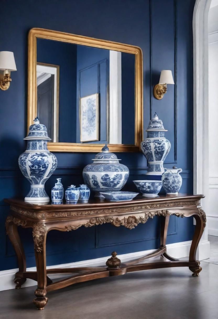 8. Blue & White Porcelain Display