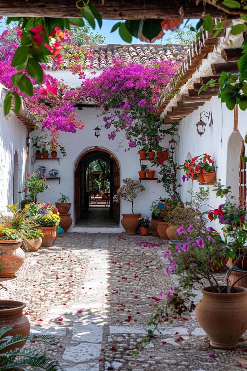 14. Bougainvillea Pots in Bold Color