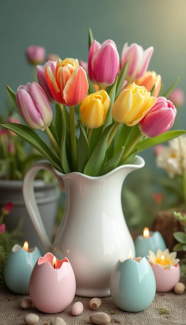 4. Tulip Pitcher With Egg Candle Holders - photo 2