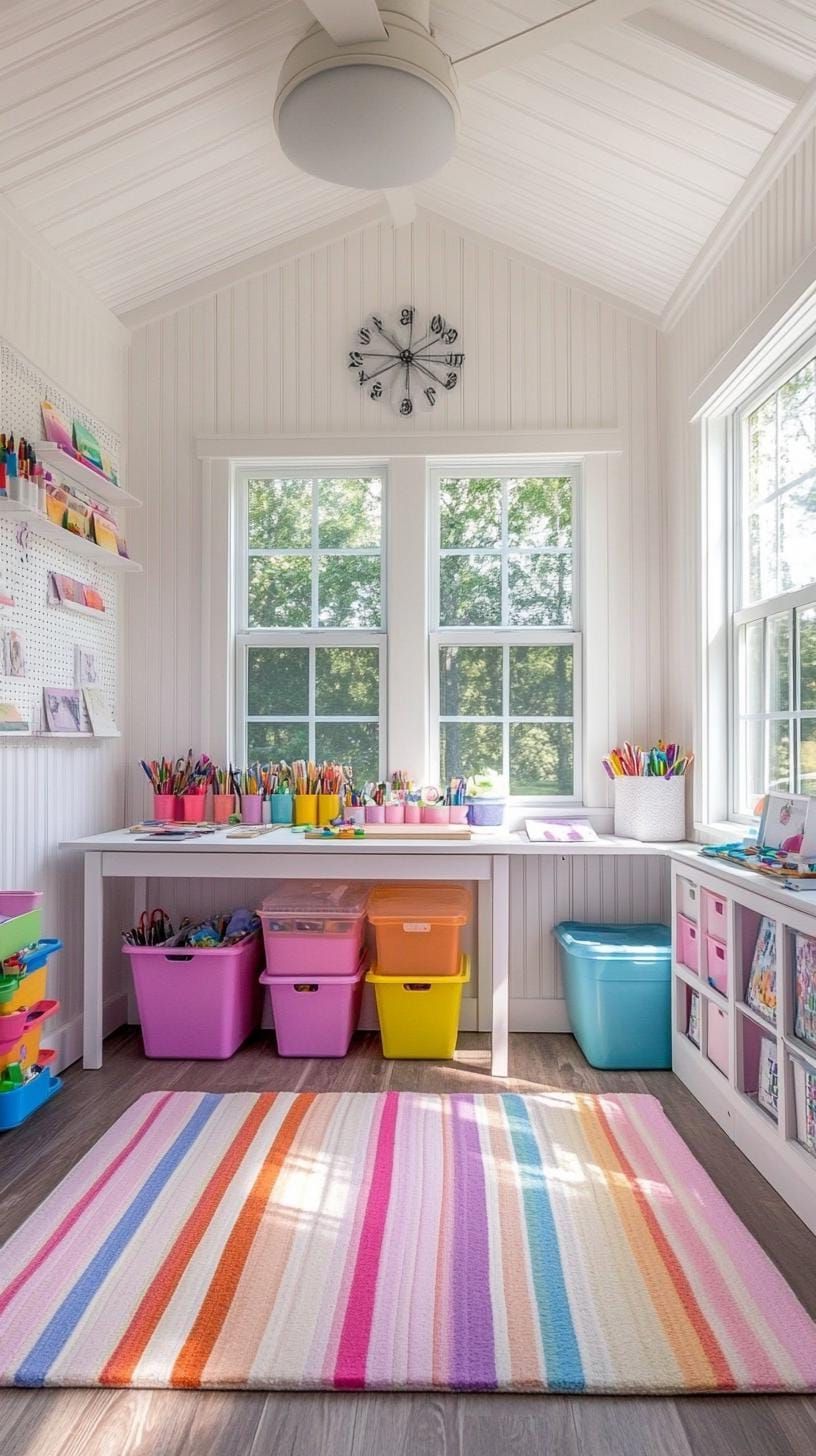 2. Crafting Shed With Natural Light and Pegboard Storage - photo 3