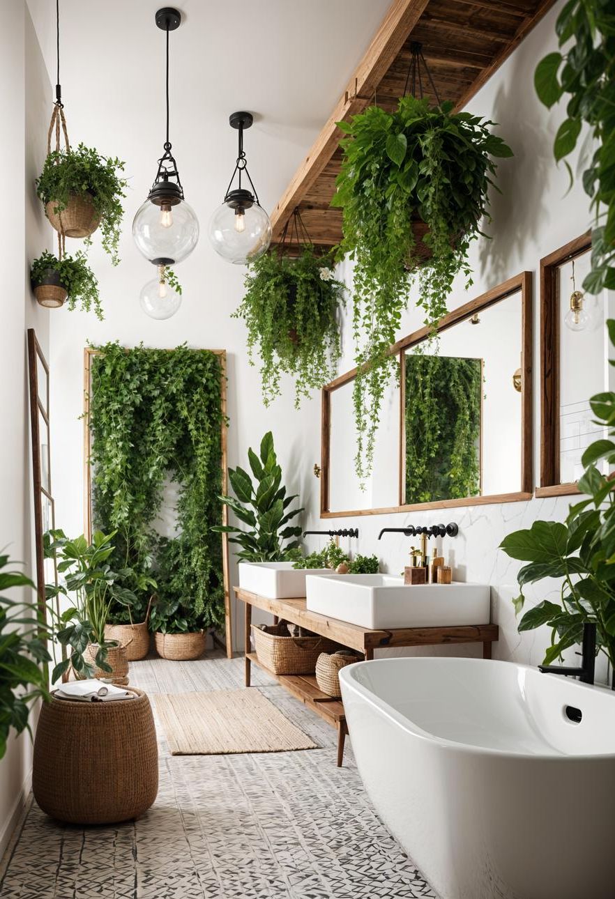 1. Boho Bathroom Oasis Ideas