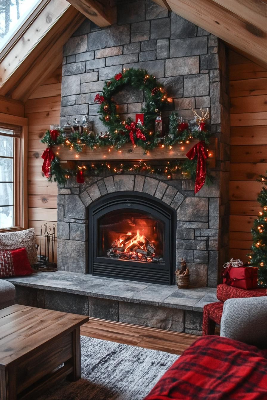12. Holly-Trimmed Mantel Decor Ideas